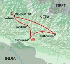 Map: Nepal Family Adventure (Encounters Travel)