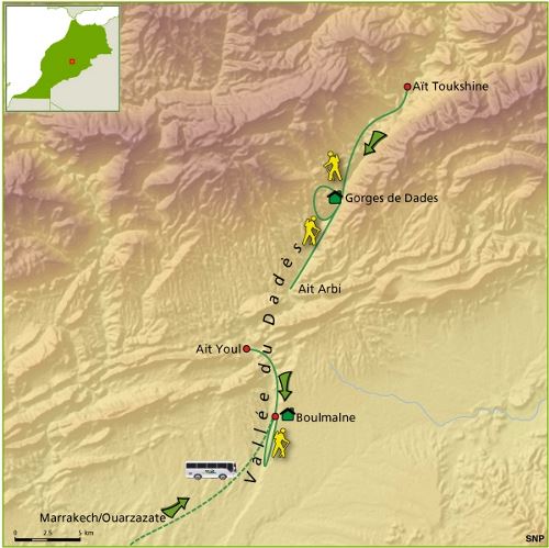 Map: Marokko -  Dadesvallei, 8 dagen (SNP Natuurreizen)