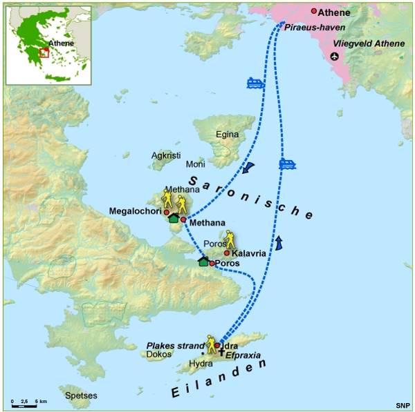 Map: Griekenland -  Saronische Golf, 9 dagen (SNP Natuurreizen)