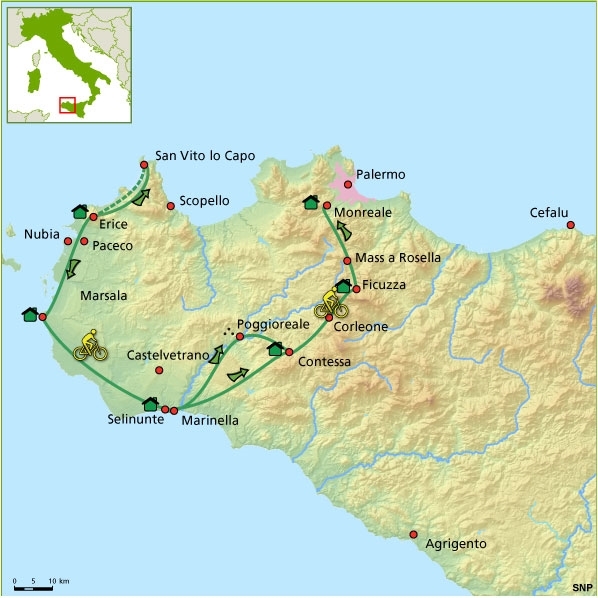 Map: Italië -  West-Sicilië, 8 dagen (SNP Natuurreizen)