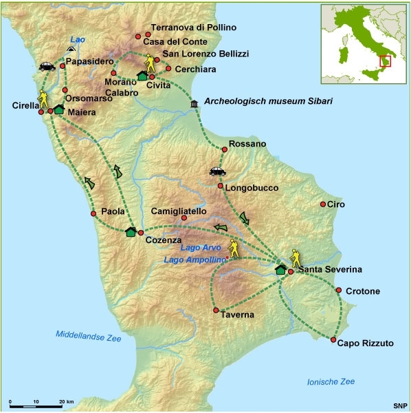 Map: Italië -  Calabrië, 10 dagen (SNP Natuurreizen)