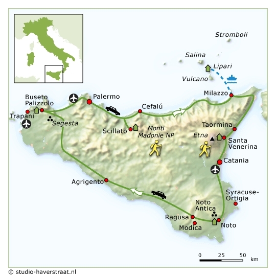 Map: Italië -  Sicilië compleet, 15 dagen (SNP Natuurreizen)