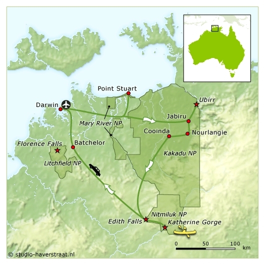 Map: Australië -  Top End, 9 dagen (SNP Natuurreizen)
