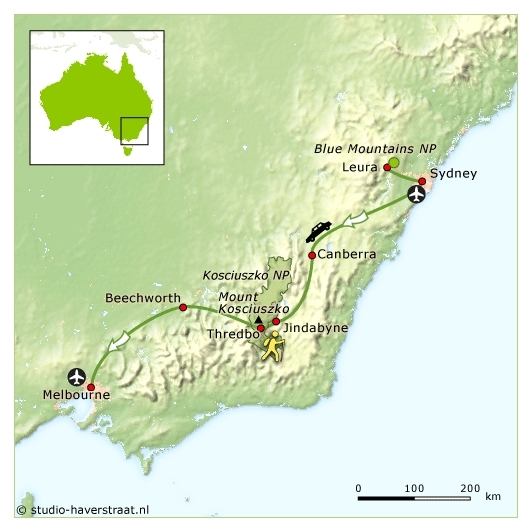 Map: Australië -  Cities and Mountains, 10 dagen (SNP Natuurreizen)