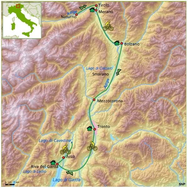 Map: Italië -  Südtirol & Trentino, 8 dagen (SNP Natuurreizen)