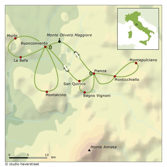 Map: Italië -  Toscane-Val d’Orcia, 8 dagen (SNP Natuurreizen)