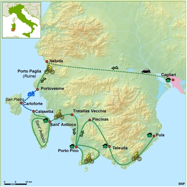 Map: Italië -  Sardinië, 8 dagen (SNP Natuurreizen)