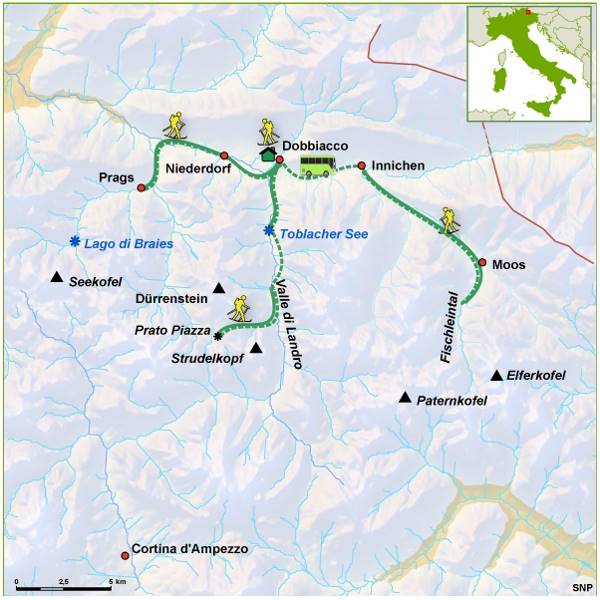 Map: Italië -  Südtirol - Dolomieten, 8 dagen (SNP Natuurreizen)