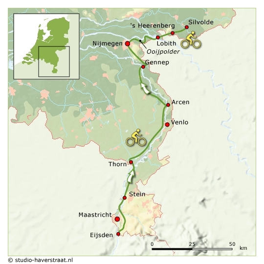 Map: Nederland -  Het Fietserpad, etappe 1, 6 dagen (SNP Natuurreizen)