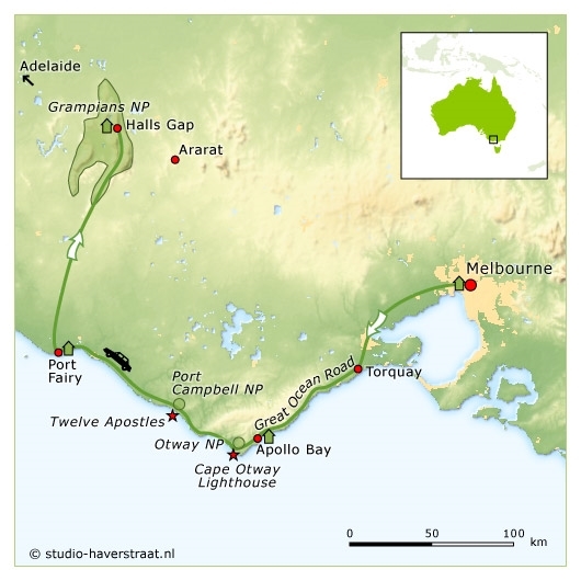 Map: Australië -  Victoria, 7 dagen (SNP Natuurreizen)