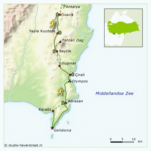Map: Turkije -   East Lycian Way, 8 dagen (SNP Natuurreizen)