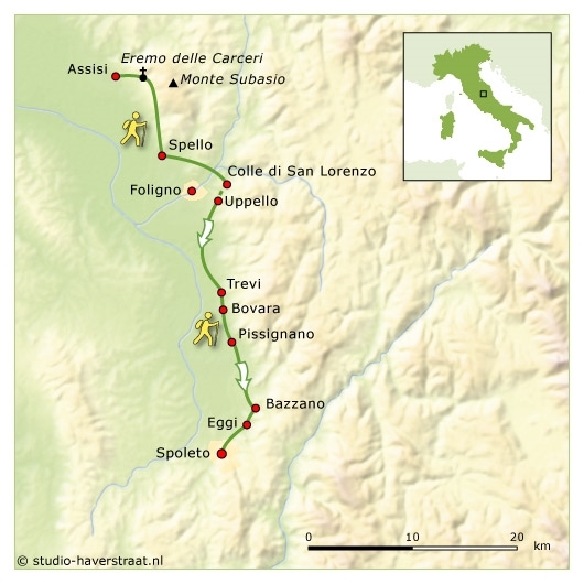 Map: Italië -  Umbrië zuid, 7 dagen (SNP Natuurreizen)