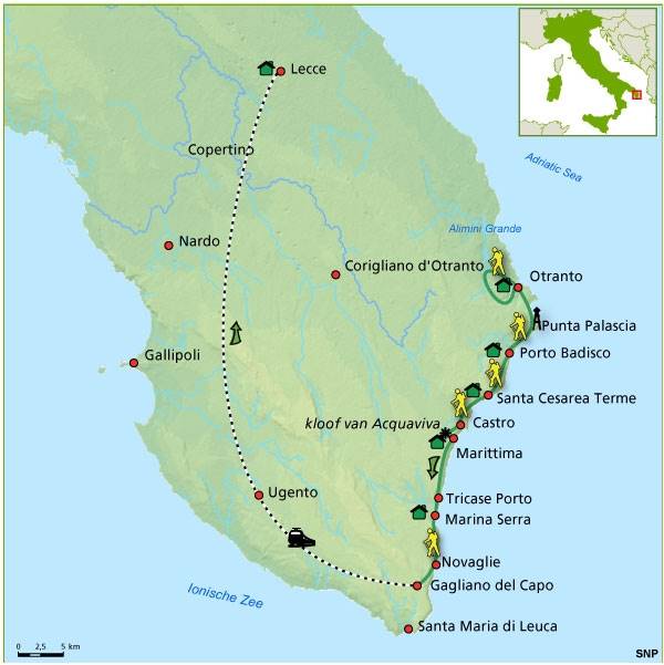Map: Italië -  Puglia, 8 dagen (SNP Natuurreizen)