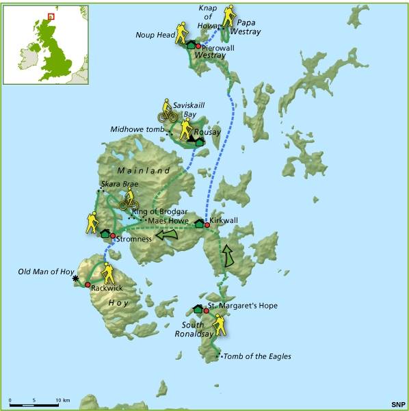Map: Groot-Brittannië -  Orkney-eilanden, 9 dagen (SNP Natuurreizen)