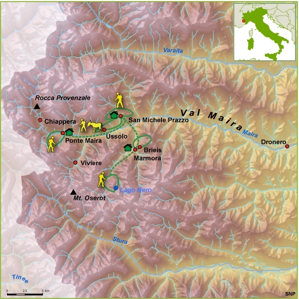 Map: Italië -  Valle Maira, 8 dagen (SNP Natuurreizen)