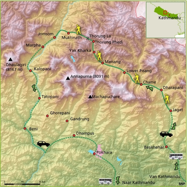Map: Nepal -  Annapurna, 15 dagen (SNP Natuurreizen)