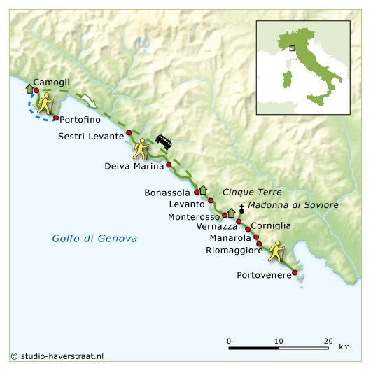 Map: Italië -  Ligurië, 8 dagen (SNP Natuurreizen)