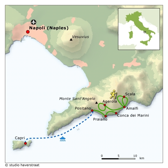 Map: Italië -  Amalfi, 8 dagen (SNP Natuurreizen)