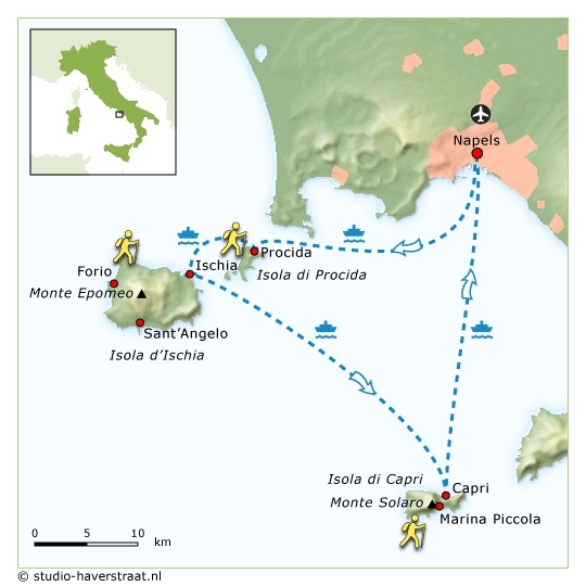 Map: Italië -  Golf van Napels, 8 dagen (SNP Natuurreizen)
