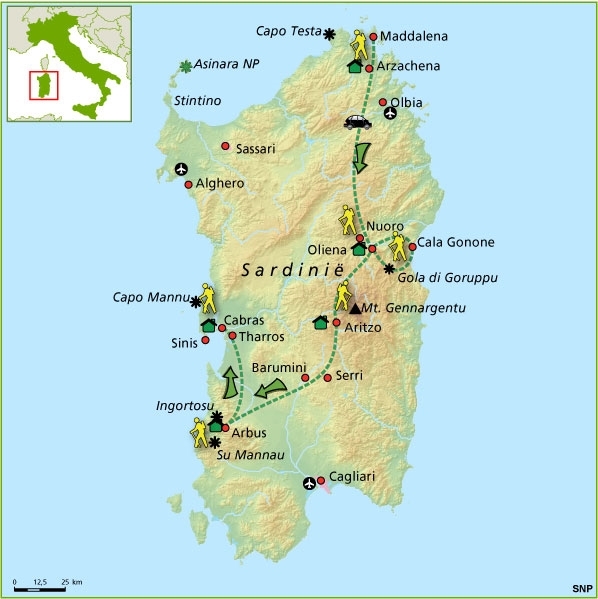 Map: Italië -  Sardinië * Compleet, 15 dagen (SNP Natuurreizen)