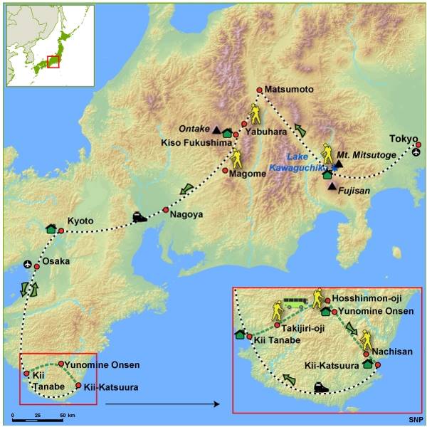 Map: Japan -  Honshu, 13 dagen (SNP Natuurreizen)