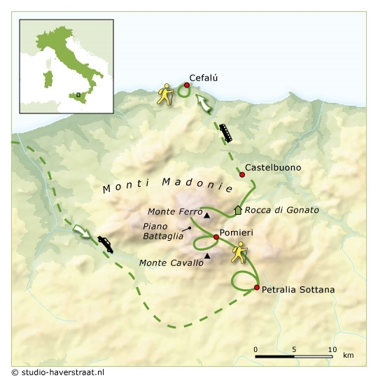 Map: Italië -  Sicilië, Monte Madonie, 7 dagen (SNP Natuurreizen)