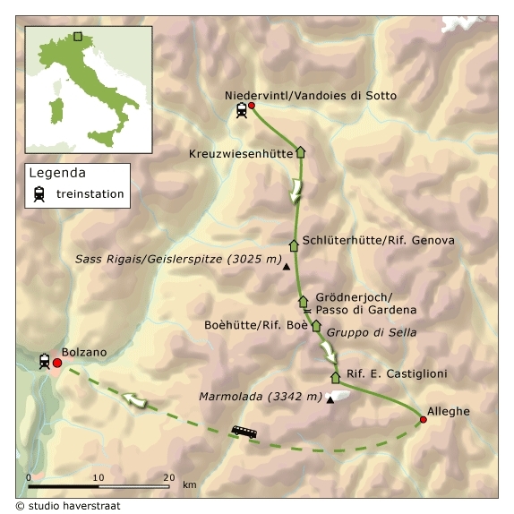 Map: Italië -  Te voet over de Alpen, etappe 3, 8 dagen (SNP Natuurreizen)