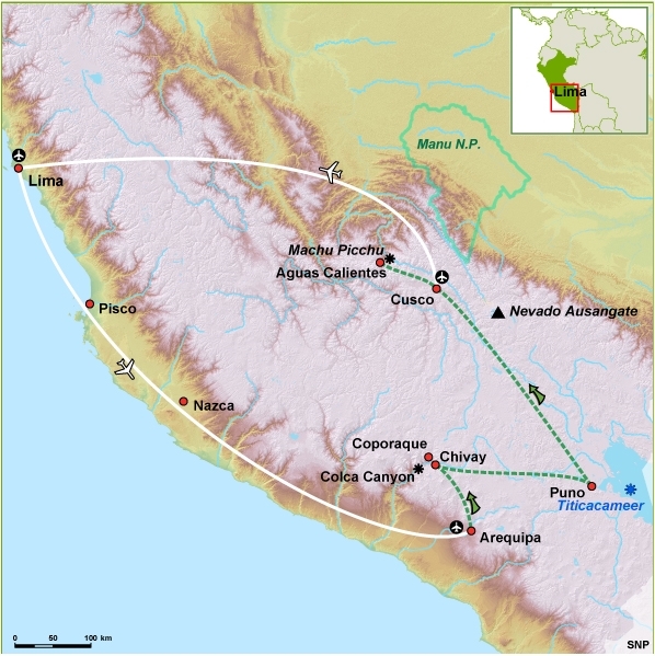 Map: Peru -  Zuid-Peru, 14 of 16 dagen (SNP Natuurreizen)