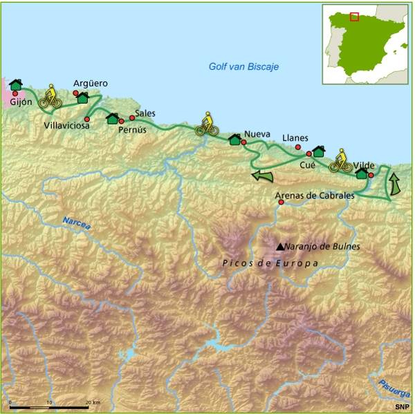 Map: Spanje -  Asturië, 8 dagen (SNP Natuurreizen)