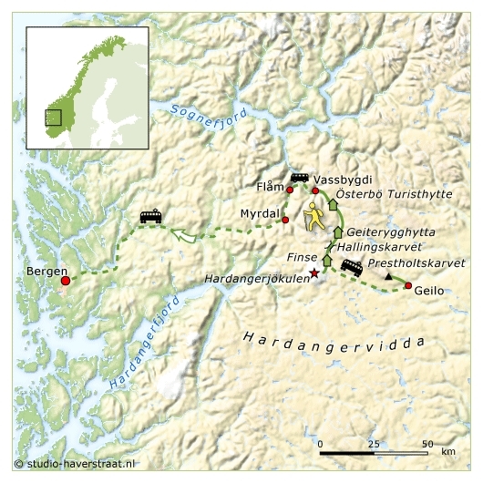 Map: Noorwegen -  Hardangervidda en Skarvheimen, 7 dagen (SNP Natuurreizen)