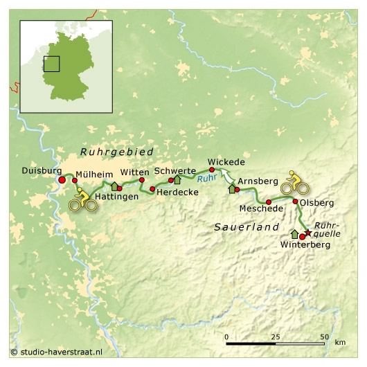 Map: Duitsland -  Ruhrtal, 6 dagen (SNP Natuurreizen)