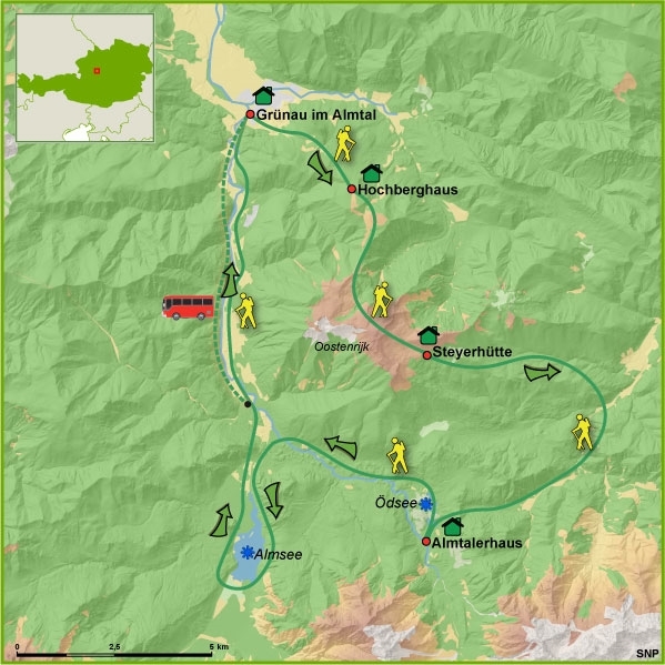 Map: Oostenrijk -  Salzkammergut, 6 dagen (SNP Natuurreizen)