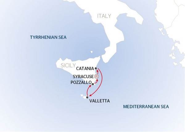 Map: The Best of the Mediterranean (port-to-port cruise): (Croisi Mer)
