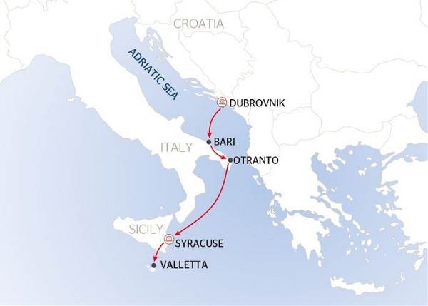 Map: Mediterranean Splendor (port-to-port cruise) (Croisi Mer)