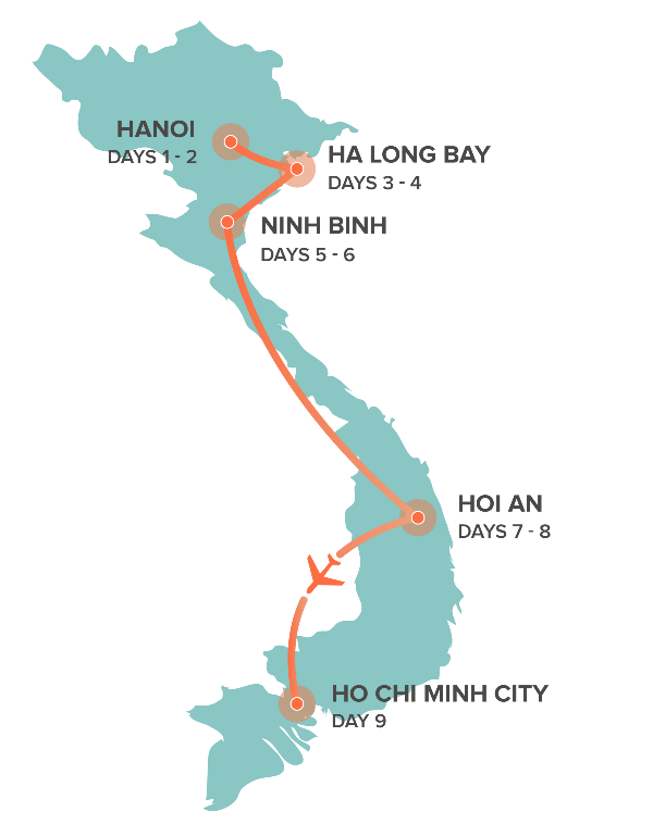 Map: Vietnam Intro (9d) (INTRO Travel)