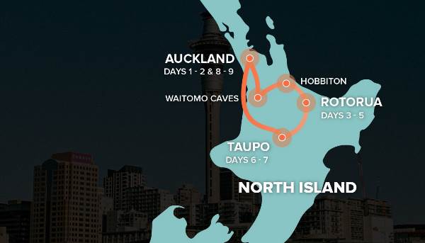 Map: NZ ADVENTURE NORTH (INTRO Travel)