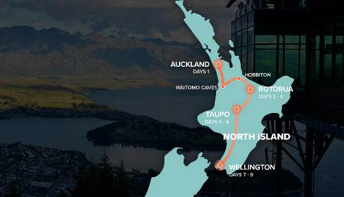 Map: NZ ADVENTURE NORTH (INTRO Travel)