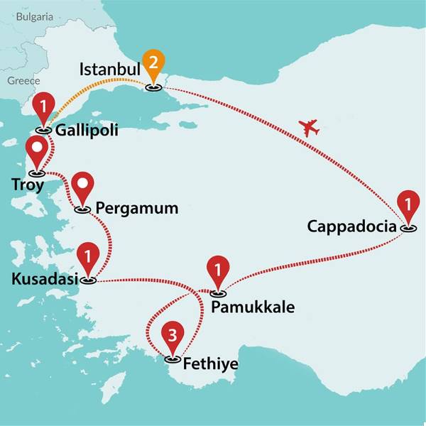 Map: Amazing Turkey by Land (Traveltalk)