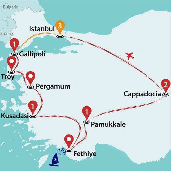 Map: Amazing Turkey by Gulet (Traveltalk)