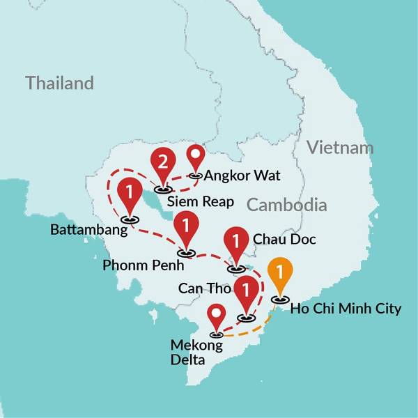 Map: Best of Cambodia & South Vietnam (Traveltalk)