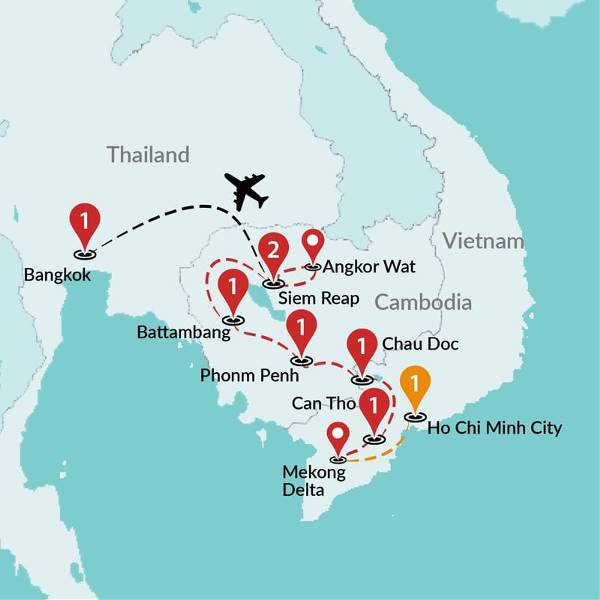 Map: Fantastic Cambodia & Thailand (Traveltalk)