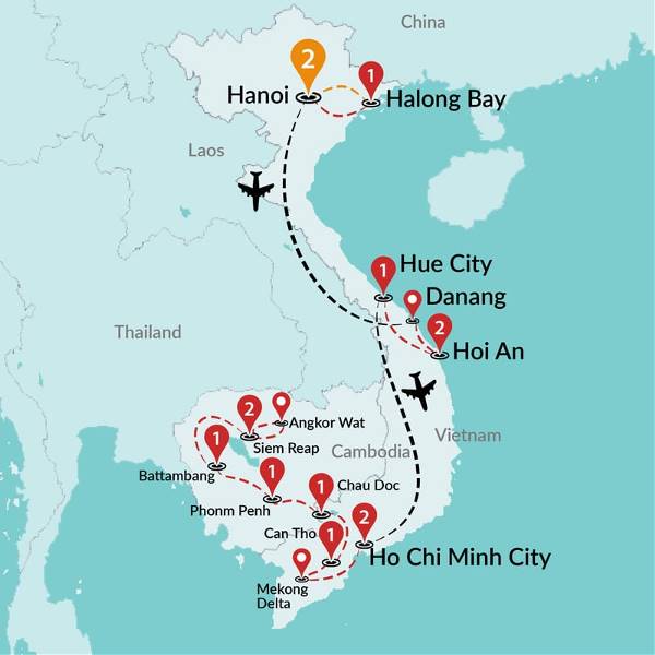 Map: Best of Vietnam & Cambodia (Traveltalk)