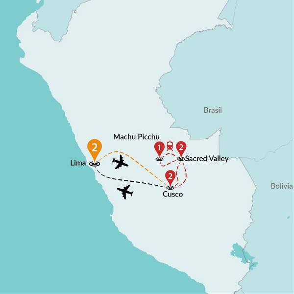 Map: Highlights of Peru (Traveltalk)