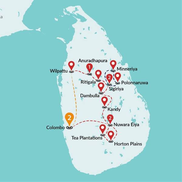 Map: Splendours of Ceylon (Traveltalk)