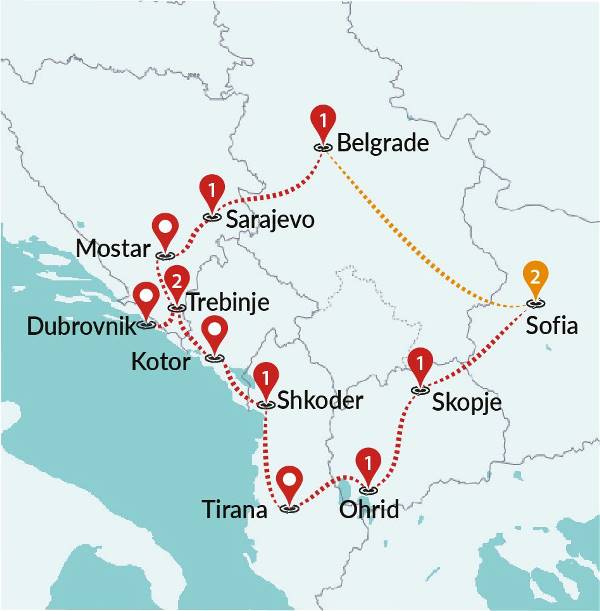 Map: Balkan Discovery (Traveltalk)