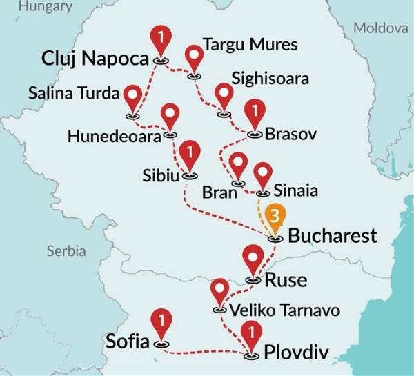 Map: Treasures of Transylvania (Traveltalk)