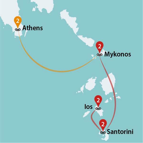 Map: Athens+3 Island Explorer (Traveltalk)