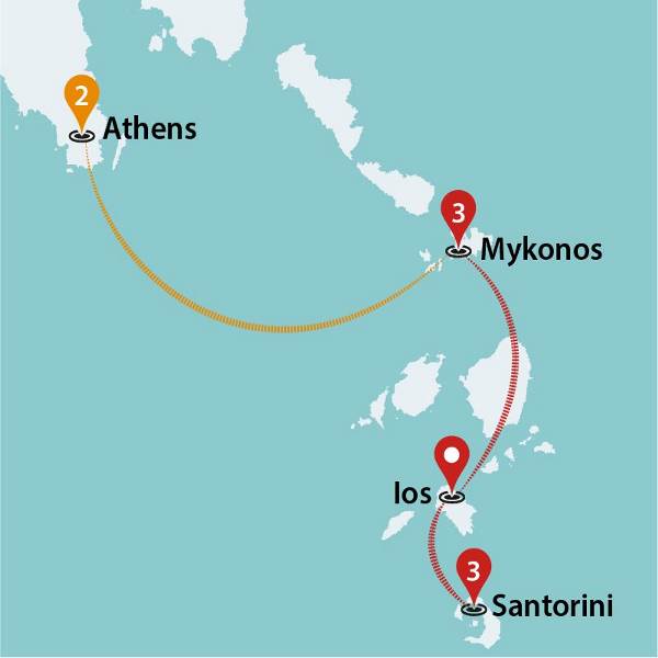 Map: Athens & Island Hopper (Traveltalk)