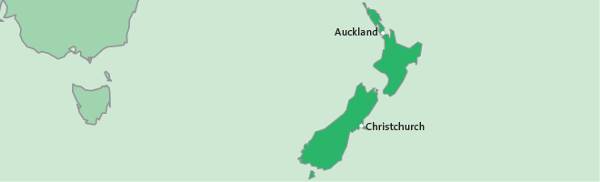 Map: Camperreis vanuit Christchurch (Travelworld NL)