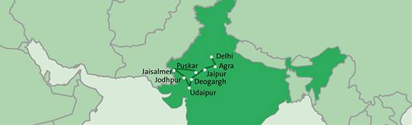 Map: Rondreis De hoogtepunten van Rajasthan (Travelworld NL)